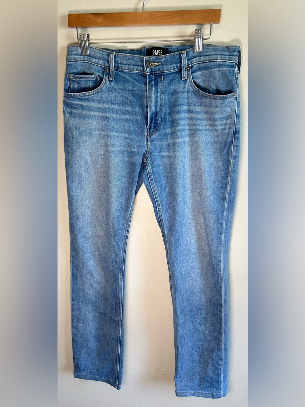 PAIGE Men's Lennox Blue Denim Jeans 32X29 Slim Leg Quiet Luxury Stretch EUC